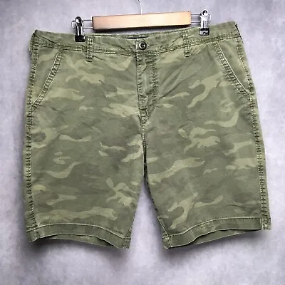 AeroPostale Mens Camo Shorts Size 36 Green Camouflage Flat Front Pockets Stretch • $18.45