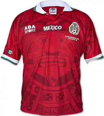 S M SIZE - ABA Sport Mexico Jersey Red 1998 World Cup Soccer . Authentic • $89