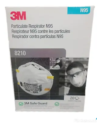 3M 8210 N95 Protective Disposable Face Mask Cover NIOSH Respirator 20 PACK NIB • $13.99