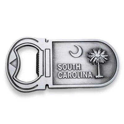 South Carolina Moon Palm Tree Metal Bottle Beer Opener Fridge Magnet Souvenir • $3.99