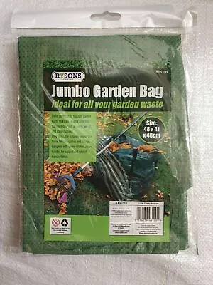 GARDEN WASTE BAG HANDLES REUSABLE SHOWERPROOF LARGE REFUSE SACK 48x41x48 (82L) • £3.25