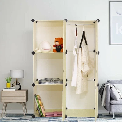 DIY 6 Cube Kid Storage Cupboard Cabinet Wardrobe Rack Toy Book Shelves • $17.99