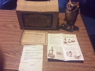 Mechanical Owl Mechanical Bank Cast Iron  Book Of Knowledge W/ Certificate & Box • $149.99