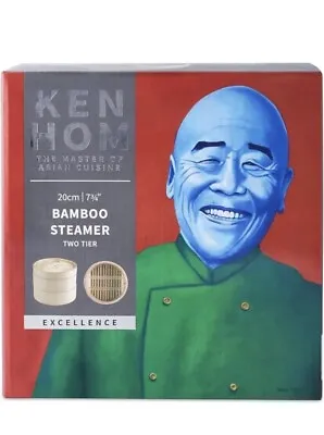 Ken Hom Excellence 2-Tier Authentic Chinese Bamboo Steamer - Rice/Fish/Veg 20cm • £14.99