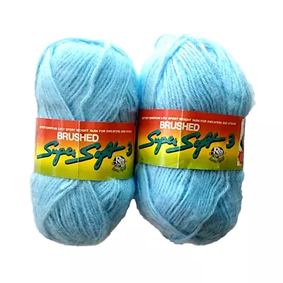 2 Skeins Lana Moro Yarn Super Soft 3 Color 7540 Baby Blue Lot 64 Brushed Fluffy • $8