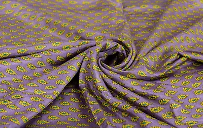 Antique Vintage Silk Saree Indian Abstract Printed Purple Women Sari Decor 5YD • $37.39