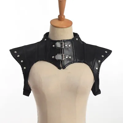 Steampunk Shoulder Armor For Women Black Gothic Shoulder Jacket Shrug Armor • $19.99