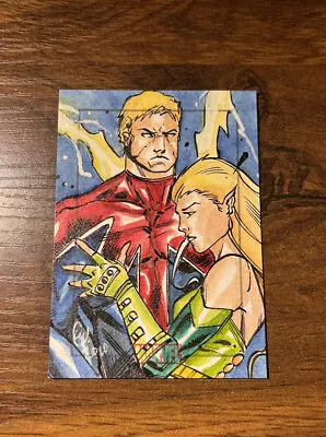 2010 Marvel Heroes And Villains Captain Britain & Meggan Sketch Card (Excalibur) • $80