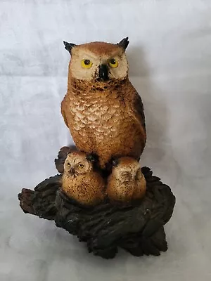 Vintage Castagna Owl Nest Owlets Figurine Stone Resin Italy 1988 • $12.99
