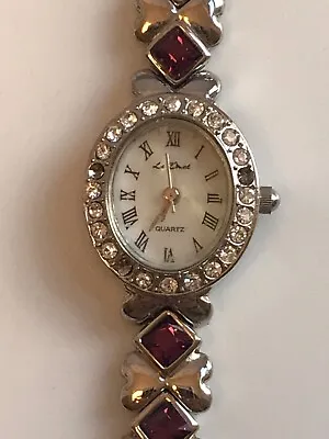 Cute Le Chat Quartz Ladies Thin Silver Bows And Purple Hearts Wristwatch • £20