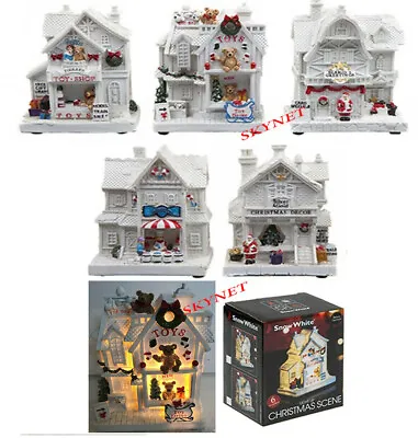 LIGHT UP CHRISTMAS VILLAGE Christmas Shop Scene Indoor Decoration 5 DESIGNS • £14.99