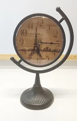 Vintage Look Eiffel Tower Paris France Motif 12  Tall Stand Clock Globe Style • $13.99