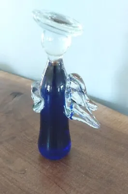 Vintage Hand Blown Blue Cobalt Glass Murano Angel  No Chips • $14.98