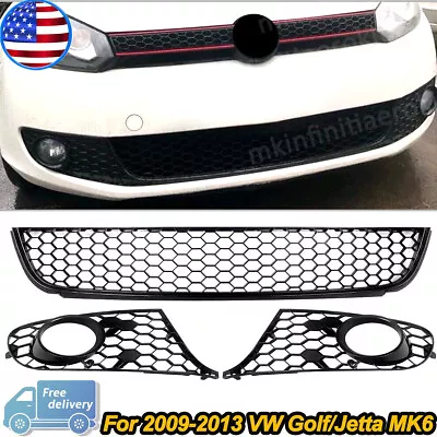 For VW Golf/Jetta MK6  Front Lower Bumper Mesh Grille Fog Light Grill Honeycomb • $78.84