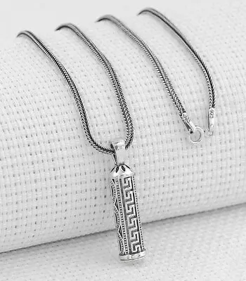 £48.44 • Buy Turkish 925K Silver Cylinder Taweez Stash Vial Pendant Necklace 925K Silver # 41