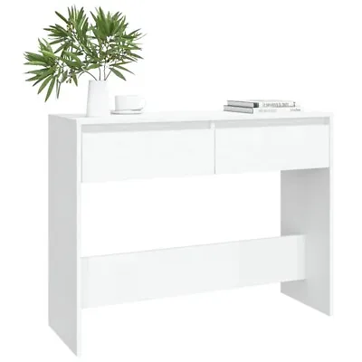 White Console Table With Drawers Hall Storage Office 100 X 35 X 76.5cm • £59.99