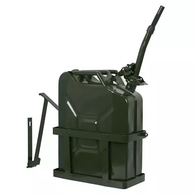 5 Gallon Jerry Can Gas Can Army Backup With Spout And Metal Steel Holder • $47.58