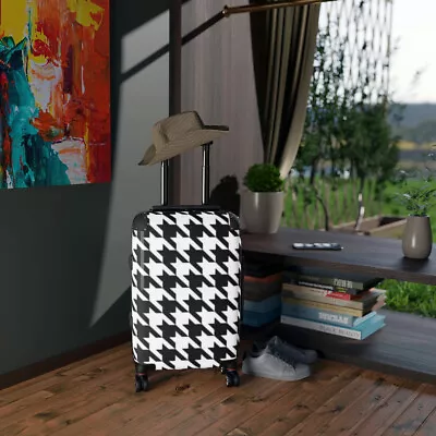 Black And White Houndstooth Pattern Suitcases • $174.18