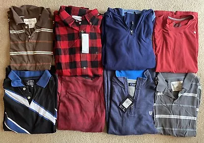 Lot Of Mens Shirts Size Adult Large Some New NWT Winter Summer Short Long Sleeve • $40