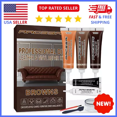 Brown Leather Repair Kit For Furniture Leather Couch Sofa Jacket Car Seats • $17.47