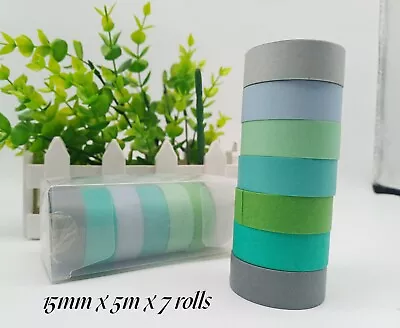 $6.40 • Buy Washi Tape Green Grey 7 Rolls Set 15mm X 5m X 7 MT545