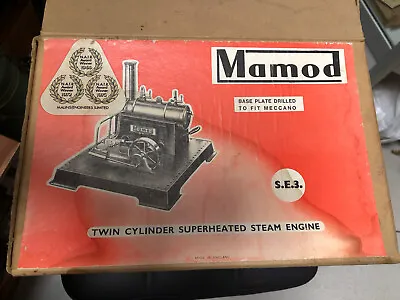 £125 • Buy Mamod Steam Engine S.E.3 Twin Cylinder On Meccano Base Original Box Spares + Can