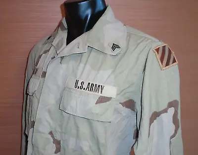 $21.99 • Buy Army 3rd Infantry Division SGT Rank Desert DCU Camo Jacket Coat Medium X-Short