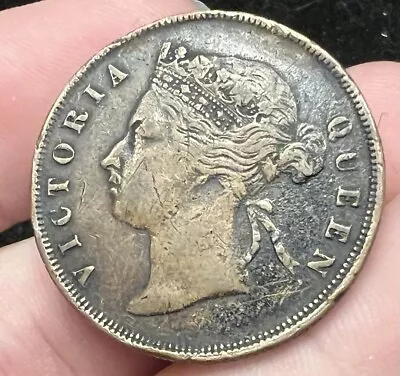 1894 Straits Settlement Cent VF Details Edge Ding Coin F1261 • $9