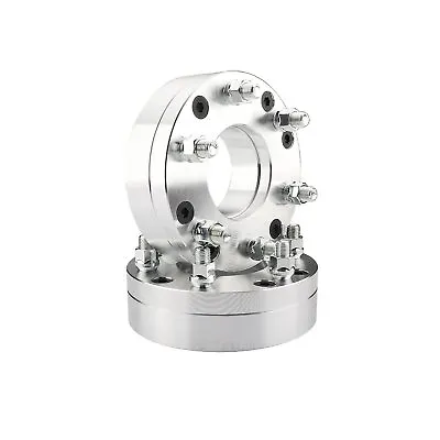 2PCS 2  5x5 To 6x5.5 Wheel Adapter Fits Chevy 5 Lug Adapter 6 Lug Wheels Silver • $59.99