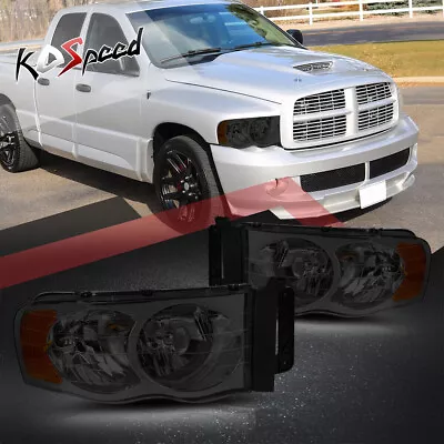 Smoked/Amber Corner OE Style Headlight Lamps For 02-05 Dodge Ram 1500 2500 3500 • $74.99