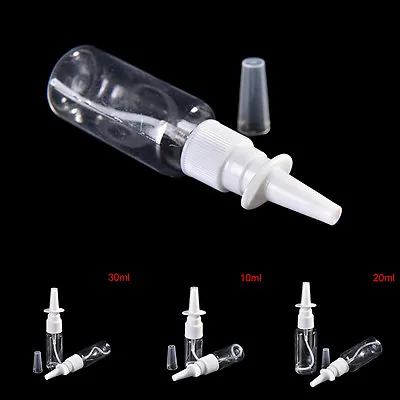 2x Transparent Plastic Nasal Pump Spray Bottles Mist Nose Bottles 10/20/3 Gw-PN • £4.68