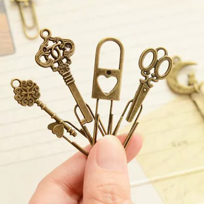 Mini 10 Pieces Metal Bookmark Book Marks Gifts Paper Clip School Office Supply • $10.68