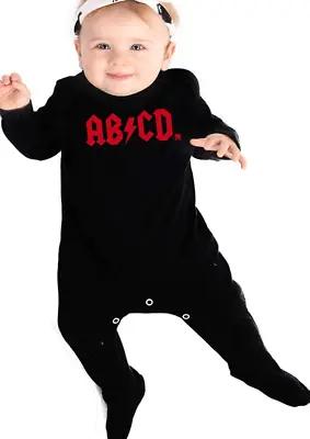 ROCK N ROLL Baby Sleepsuit For Boys Or Girls | New Cool AB/CD / AC/DC Inspired M • £19.02