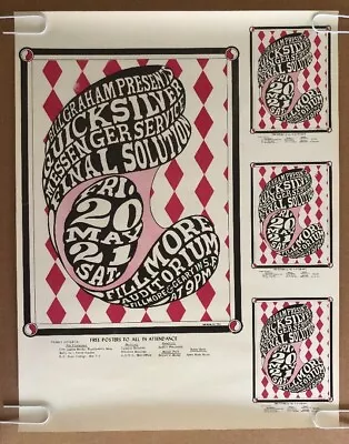 $149.95 • Buy Bill Graham Concert Poster Quicksilver Fillmore Auditorium We Wilson Bootleg 60s