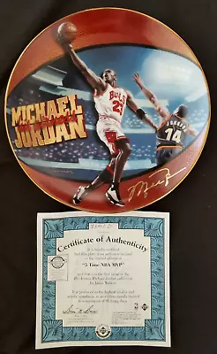 *Michael Jordan* 1998 Collectors Plate *5 Time NBA MVP* Bull His Airness! • $19.95