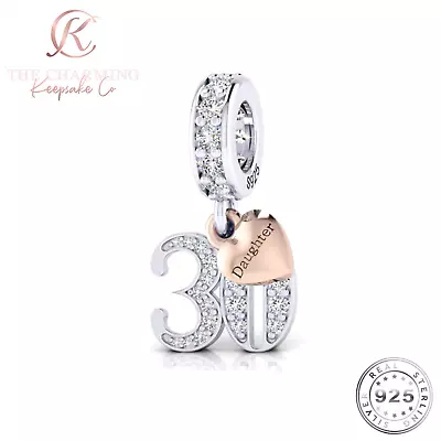 30th Birthday Daughter Charm Genuine 925 Sterling Silver For Charm Bracelet Gift • £16.99