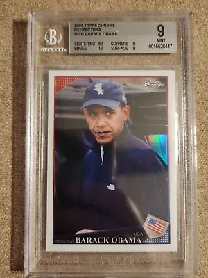 2009 Topps Chrome Barack Obama Refractor Card 44B!!! Graded BGS As A 9!!! • $999.99