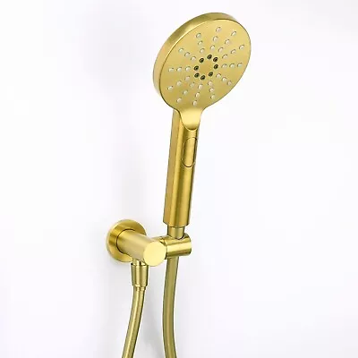 Brushed Gold Round 8  Rain Shower Head Wall Arm 3-Modes Handheld Set Mixer Tap • $95