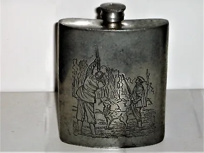 £20 • Buy VINTAGE English Pewter Made In Sheffield Hip Flask Pheasant Hunting 