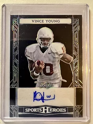 2024 Leaf Sports Heroes Vince Young Auto #/30 Texas Longhorns Black • $35