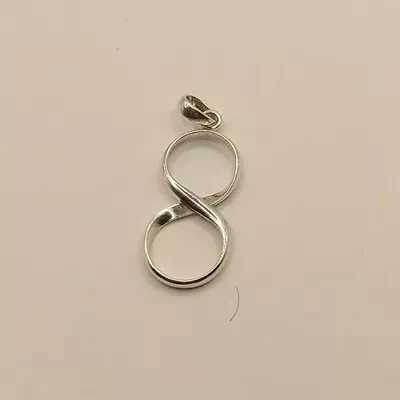 $0.01 • Buy Vintage Solid Sterling 925 Silver INFINITY PENDANT  40x20mm 2.73gs