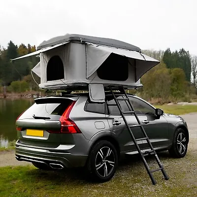 Car Roof Top Tent Large Hard Shell Box Pop Up Bunk Camping Ladder 2-3 Person • £1699.99