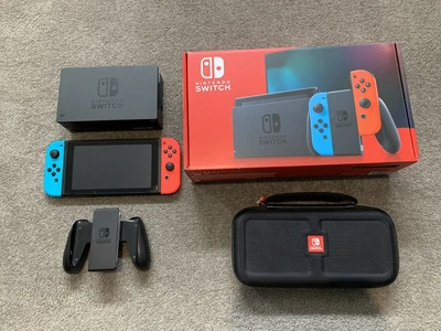 $200 • Buy Nintendo Switch Neon Console - LIKE NEW, HARDLY USED With BRAND NEW Travel Case