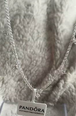 Sparkling Drop Collier Necklace Pandora 43CM X • £100