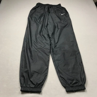 $24.99 • Buy VINTAGE Nike Sweatpants Mens Small Black Polyester Track Zip Cuff Drawstring 90s