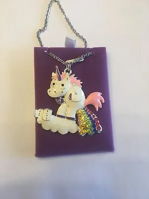 Unicorn Farting Rainbows Necklace New With Chain Uk Seller • £3