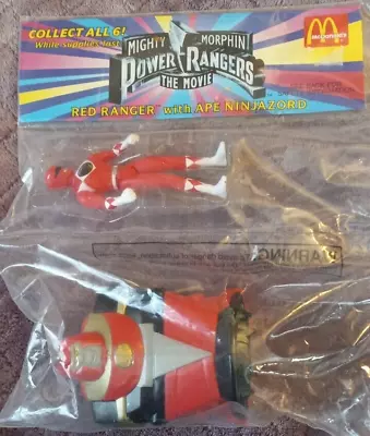Mighty Morphin Power Rangers The Movie 1995 McDonalds Red Ranger W/Ape NEW • $15.55