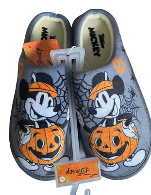 Disney Mickey Mouse Halloween Pumpkin Womens Slippers Size 5/6 NEW • £23.70