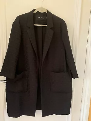 Lovely Tara Jarmon Black Duster Coat Size 42 16-18 • £30