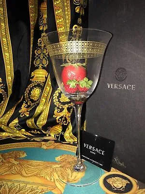 VERSACE WINE GLASS Marco Polo Gold Rosenthal New In Box  Wedding GIFT IDEA SALE • $149